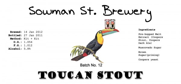 Label for Toucan Stout